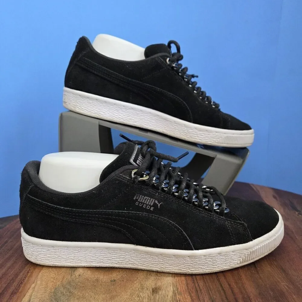 PUMA Suede Classic X Chain Trainers Black /White Sole Women’s 8.5 (EU39) - DESC